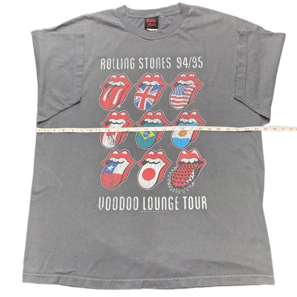 Rolling Stones Voodoo Lounge Tour 94/95 Tee 2XL Vintage Style Gray Shirt - Picture 6 of 6